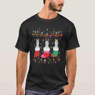 Siberische Husky Dog Kerstmis Sokken Lelijke Kerst T-shirt