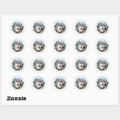 Siberische Husky Dog Ronde Stickers (Vel)