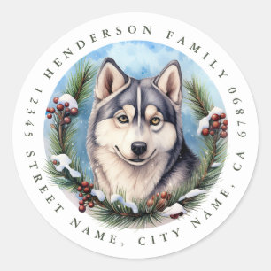 Siberische Husky Dog Ronde Stickers