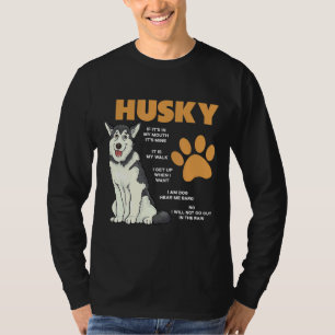 Siberische Husky Eigenaar Regels Hond Huskies Grap T-shirt