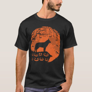 Siberische Husky en Moon Halloween Hondenliefhebbe T-shirt