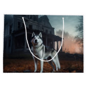 Siberische Husky Halloween eng Groot Cadeauzakje (Achterkant)