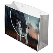 Siberische Husky Halloween eng Groot Cadeauzakje (Achterkant Gekanteld)