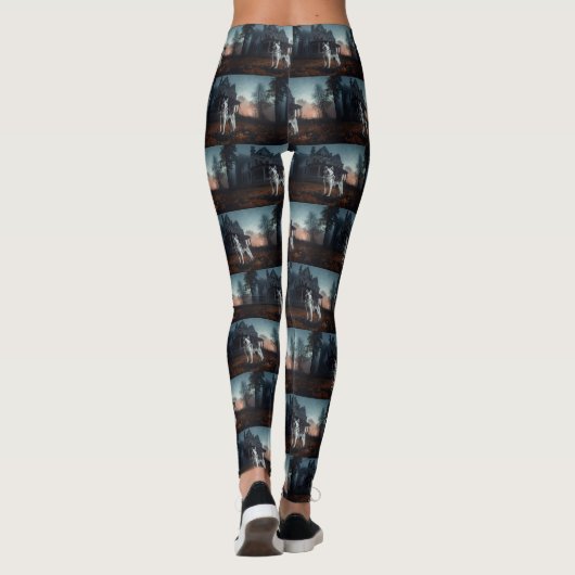 Siberische Husky Halloween eng Leggings (Achterkant)