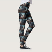 Siberische Husky Halloween eng Leggings (Rechts)
