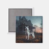 Siberische Husky Halloween eng Magneet (Voorkant / Achterkant)