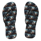 Siberische Husky Halloween eng Teenslippers (Voetbed)