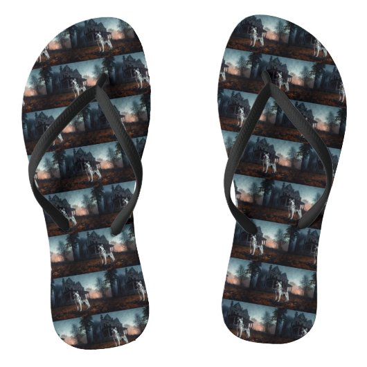 Siberische Husky Halloween eng Teenslippers (Voetbed)