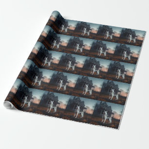 Siberische Husky Halloween Verschrikkelijk Cadeaupapier