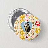 Siberische Husky Hond Hart Paws Print Ronde Button 5,7 Cm (Voorkant /achterkant)