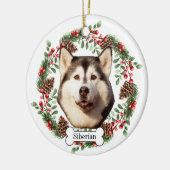 Siberische Husky hond Keramisch Ornament (Links)