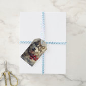Siberische Husky Hond Kerstfeest Cadeaulabel (Met Touw)