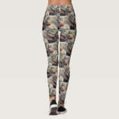 Siberische Husky Hond Kerstfeest Leggings (Achterkant)