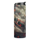 Siberische Husky Hond Kerstfeest Thermosbeker (Gedraaid links)