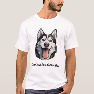 Siberische Husky-hond Maak uw eigen aangepaste tek T-shirt