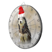 Siberische Husky Hond met Santa Hoed in Sneeuw Dartbord (Voorkant Rechts)