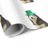 Siberische Husky Hond St. Patrick's dag Cadeaupapier (Rol Hoek)