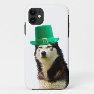 Siberische Husky Hond St. Patrick's dag iPhone 11 Hoesje