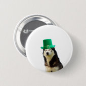 Siberische Husky Hond St. Patrick's dag Ronde Button 5,7 Cm (Voorkant /achterkant)