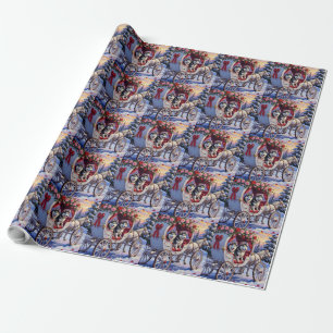 Siberische Husky Hond Valentijnsdag Cadeaupapier