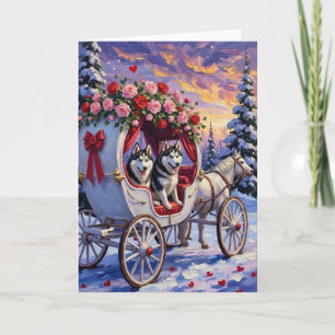 Siberische Husky Hond Valentijnsdag Kaart