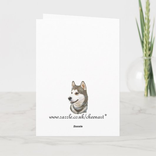 Siberische Husky Hondenkunst Kaart (Achterkant)