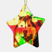 Siberische Husky Hondenkunst Keramisch Ornament (Links)