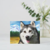 Siberische Husky Hondenkunst - Solar Briefkaart (Staand voorkant)