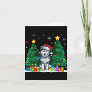 Siberische Husky Hondenliefhebbers Kerstmuts Lelij Kaart