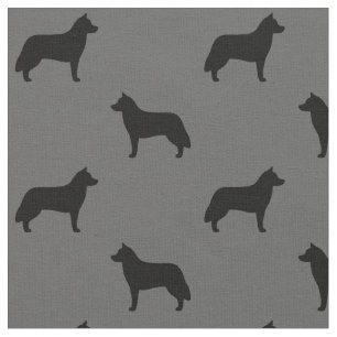 Siberische Husky Hondenras Silhouetten Patroon Stof