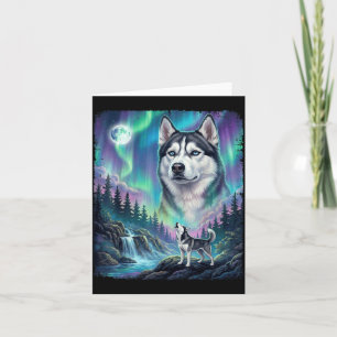 Siberische Husky Huilende Aurora-hondeneigenaar Kaart