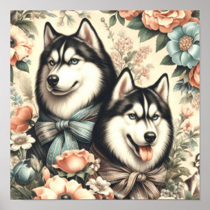 Siberische Husky Illustratie Poster