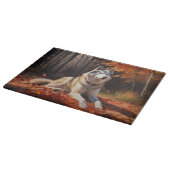 Siberische Husky in de herfst laat Herfst inspirer Snijplank (Hoek)