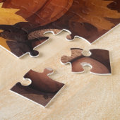 Siberische Husky in de herfst verlaat de Thanksgiv Legpuzzel (Zijkant)