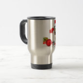 Siberische Husky Kerst met Ornament geschenkdoos Reisbeker (Voorkant links)