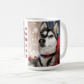 Siberische Husky Kerst Mok (Voorkant rechts)