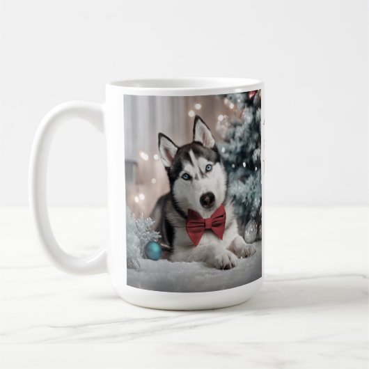 Siberische Husky Kerst Mok (Links)