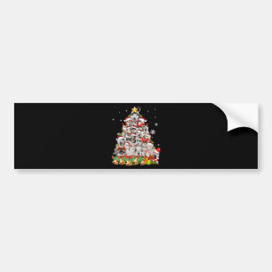 Siberische husky kerstboomverlichting hondenoorl bumpersticker