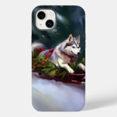 Siberische Husky Kerstsneeuw winter Case-Mate iPhone Case (Achterkant)