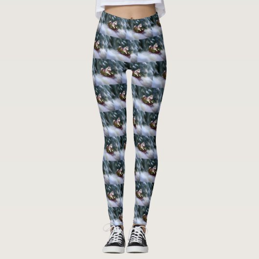 Siberische Husky Kerstsneeuw winter Leggings (Voorkant)