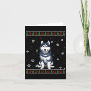 Siberische Husky Kersttrui Xmas Huisdier Dier D Kaart