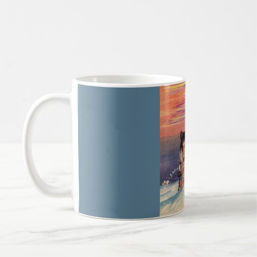 Siberische husky leed dogs die hun ding doen koffiemok (Links)