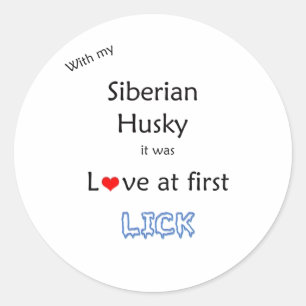 Siberische Husky Liefde bij Eerste Lick - Sticker