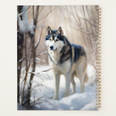 Siberische Husky liet het sneeuwKerstmis Planner (Achterkant)