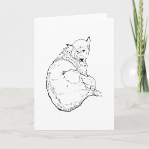 Siberische Husky, Minimalistische Hondenillustrati Bedankkaart