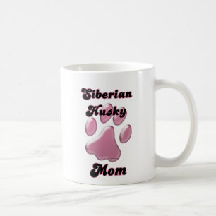 Siberische Husky Moeder Roze Pawprint Koffiemok