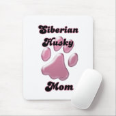Siberische Husky Moeder Roze Pawprint Muismat (Met muis)