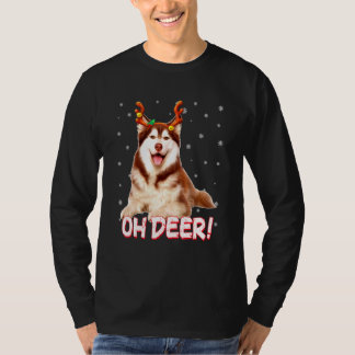 Siberische Husky Oh Hert Hond Kerstmis 1 T-shirt