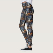 Siberische Husky pompoenen Halloween eng Leggings (Links)