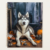 Siberische Husky pompoenen Halloween eng Planner (Voorkant)